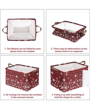Christmas Snow Buffalo Storage Bin Basket - Collapsible Waterproof Canvas Cube for Toys, Clothes, Nursery - Gift Basket - Buy Online on GoSupps.com