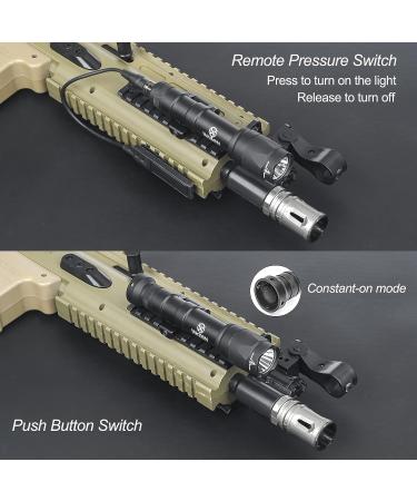 M600C Scout Light 800 Lumens Tactical Flashlight with Rotating Mount Base | Picatinny & Mlok/Keymod Rail Compatible, Includes Remote Pressure Switch (M600C) - Buy Online on GoSupps.com