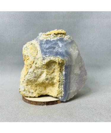 Crystal Rough Natural Gemstone Blue Lace Agate Amethyst Crystal Cluster Blue Chalcedony Specimen Reiki Rock Crystal with Stone - (Color: Weight 575g 110mm) - Buy Online on GoSupps.com
