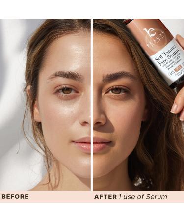 Face Tanner Serum - USA Made with Natural & Organic Ingredients Sunless Self Tanner for Face with Anti-Aging Hyaluronic Acid Non Toxic Bronzing Serum for Streak-Free Fake Tan & Natural Glow 2 Fl Oz (Pack of 1) Medium to D  - Buy Online on GoSupps.com