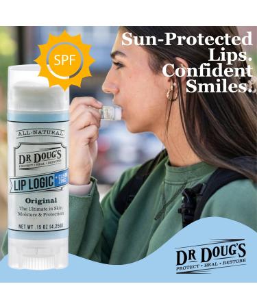 Dr. Doug s Lip Logic All-Natural Lip Balm Duo (2-Pack) | Hydrating Lip Care with Zinc for Sun Protection | Soothes Moisturizes and Shields Lips | Portable Non-Toxic Formula for Sensitive Skin - Buy Online on GoSupps.com