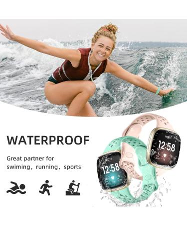 Laffav Silicone Bands 4 Pack for Fitbit Sense/Versa 3/4 - Durable Replacement Wristbands for Women and Men - Slim Sport Straps in White, Pink, Lavender, Mint Green (Large 6.5-8.0) - Buy Online on GoSupps.com