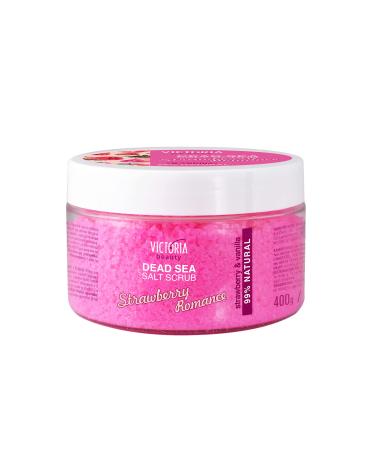 Victoria Beauty - Totes Sea body peeling salt peeling for face and body Dead Sea Exoliating Body Salt Scrub natural recipe - smells of strawberries and vanilla (1 x 400g)