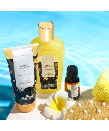 Luxetique Women's Spa Gift Set | 8PC Tahiti Island Bathing Set & Essentials | Perfect Pamper Gifts for Mom & Birthday Presents | Mother's Day Gift - Buy Online on GoSupps.com