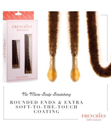 Frenchie's Ultra Flocked Extra Soft French Twist Hair Pins - 20 Count Brown for Wedding Updos, Buns, Hair Extensions & Wigs - Buy Online on GoSupps.com
