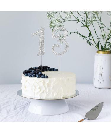 KINBOM Number Cake Topper 4inch Birthday Cake Toppers Numbers Metallic Glitter Rhinestones Cake Topper for Party Anniversary Celebration Birthday Wedding Bling Cake Decorations (Silver 3) - Buy Online on GoSupps.com