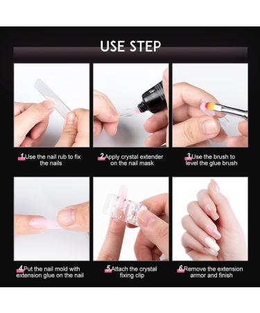 10 PCS Transparent Nail Clips for Extension Gel Nail Tips - UV LED Quick Building Gel Finger Nail Forms - DIY Gel Nail Kit - Buy Online on GoSupps.com