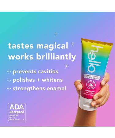 hello Unicorn Sparkle Kids Toothpaste with Fluoride, Bubble Gum Toothpaste, 4.2 Oz Tube (Pack of 3) - Buy Online on GoSupps.com