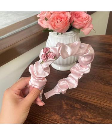 amangul Headband For Women Knotted Knot Headband Padded Headband Wide Headband Pleat Headband Rose Headband(Flower Glossy) - Buy Online on GoSupps.com