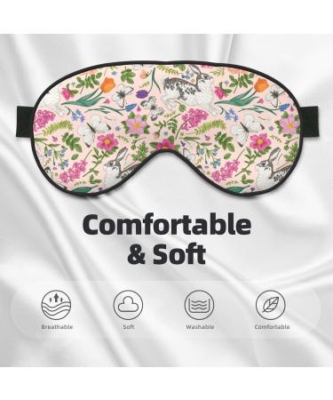 Buy Bunny Floral Print Sleep Eye Mask - Soft Blindfold & Travel Eyeshade with Elastic Strap - Buy Online on GoSupps.com