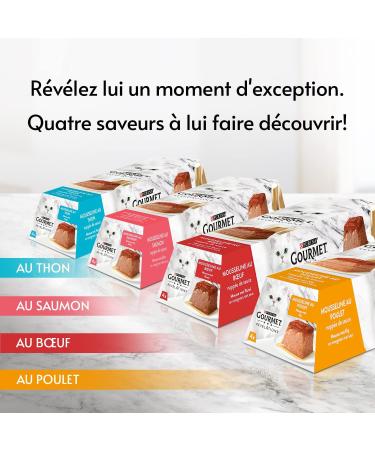 GOURMET Muslin with Salmon for Adult Cats | 4 x 57g Meals | Premium Cat Food (228g) - Buy Online on GoSupps.com