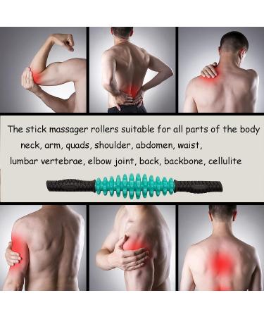 OVERNEWS Massage Roller Stick - Cellulite Massager for Back, Legs, Neck - Light Blue - Buy Online on GoSupps.com