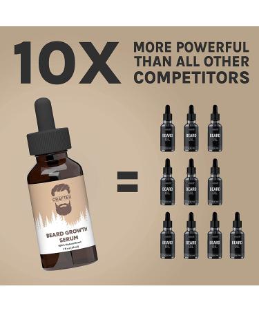Crafted Beard Growth Kit for a Thicker Fuller Beard - Beard Growth Oil, Roller, Vitamins - 1 Month Kit - Buy Online on GoSupps.com