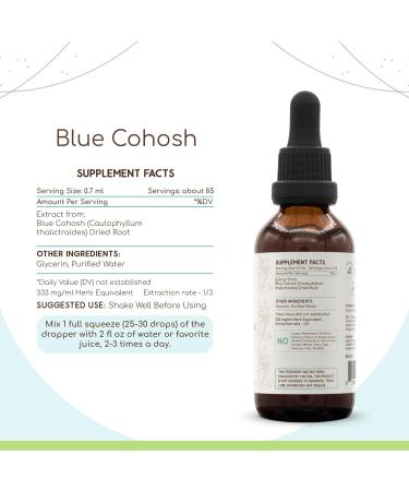 Blue Cohosh B60 Alcohol-Free Herbal Extract Tincture Super-Concentrated Responsibly farmed Blue Cohosh (Caulophyllum thalictroides) (2 fl oz) 2 Fl Oz (Pack of 1) - Buy Online on GoSupps.com