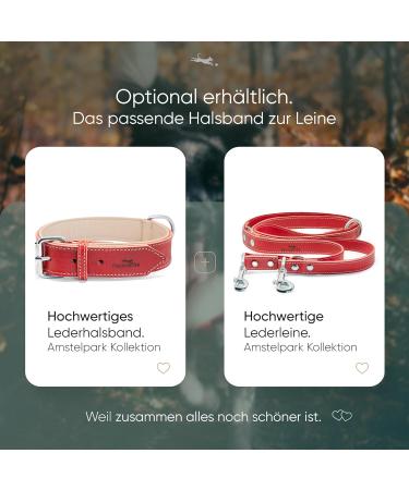 Freudiertier Spicy Red Leather Dog Leash - Adjustable Stylish & Robust | Amstelpark Collection 20mm Wide Made in Holland - Buy Online on GoSupps.com