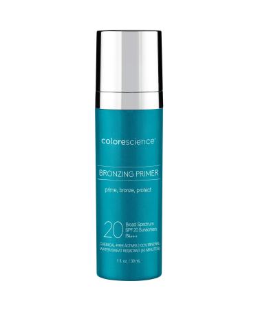 Colorescience Bronzing Primer SPF 20  Water Resistant Mineral Sunscreen  Broad Spectrum SPF 20 UVA/UVB Skin Protection  1 Fl Oz (Pack of 1)