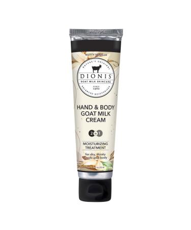 Dionis Goat Milk Skincare Nutty Vanilla Scented Hand & Body Cream - Cruelty Free Travel Size For Hydrating & Moisturizing