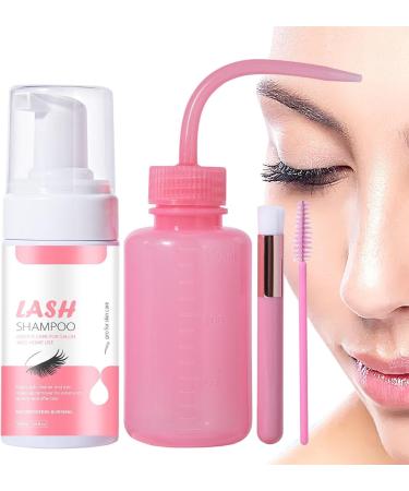 Eyelash Extension Shampoo - 100ml Foaming Eyelash Cleanser Soft Brush and Rinse Bottle | Light Foaming Eyelash Wash Eye Cleansing Kit - Buy Online on GoSupps.com