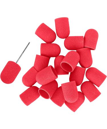 Nail Art Sanding Cap Set - Manicure Pedicure Tool for Home Salon (Red) - 16 x 25mm - Buy Online on GoSupps.com