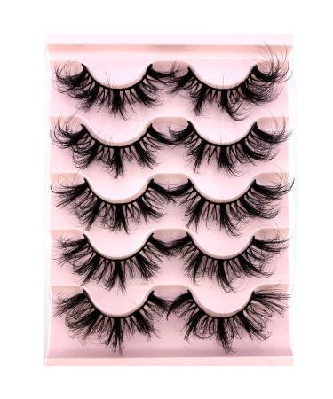 5 Pairs Cat Eye Lashes Natural Look 16MM Fox False Eyelashes Gorgeous Wispy Faux Mink Lashes (5 Pairs MSD11)