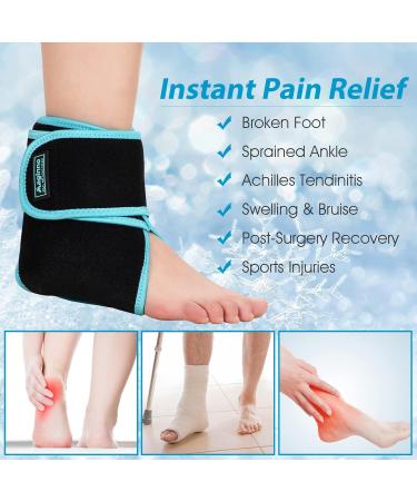 Maginno Ankle Ice Pack Wrap - Reusable Hot Cold Compression Therapy for Sports Injury, Achilles Tendonitis, Sprains, Plantar Fasciitis - Ankle Brace Gel Pack - Buy Online on GoSupps.com