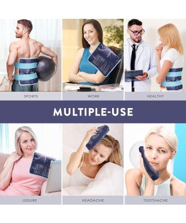 Reusable Ice Pack for Injuries with Straps - Large Heating Pad for Pain Relief - 14.57X10.62 M - Nylon & Plush - Buy Online on GoSupps.com