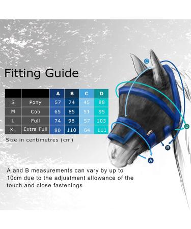 Harrison Howard Maskology Supreme Horse Fly Mask - Navy (L) | Premium Protection for Horses | International Shipping Available - Buy Online on GoSupps.com