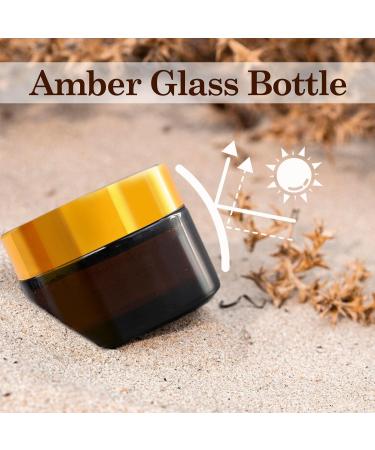 SUQURTOM 10-Pack 20ml Amber Glass Cosmetic Containers - Refillable Cream Lotion & Essential Oil Bottles - Buy Online on GoSupps.com