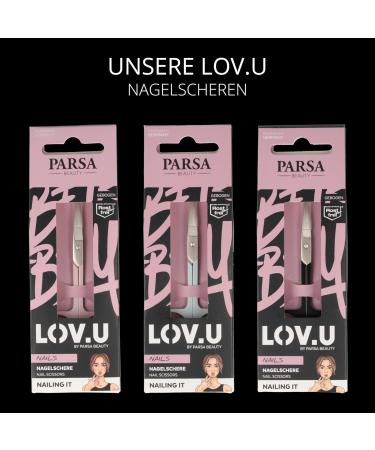 Parsa Beauty Lov.U Nail Scissors - Precision Stainless Steel Nail Cutter for Fingernails & Toenails (Black) - Bent Design for Optimal Use - Buy Online on GoSupps.com
