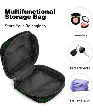 Anna Cowper Green Buffalo Plaid Menstrual Storage Bag - Portable Period Pouch for Women, Nursing Pads, Tampons - Multi-colored - Buy Online on GoSupps.com
