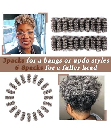 MIMAN 10 Inch Short Saniya Curls Crochet Hair 5-Packs, Black Mix Grey - Synthetic Braiding Hair for Black Women - Buy Online on GoSupps.com