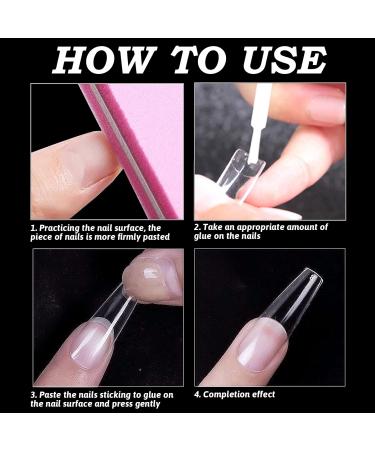240 Pieces Nail Tips - Transparent Half Cover Acrylic Extensions for DIY Nail Art | 12 Sizes Clear French Wrong Nails - Buy Online on GoSupps.com