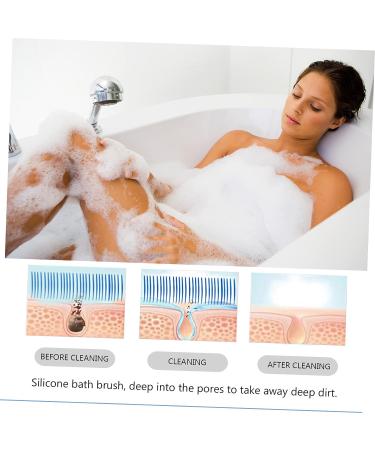 FRCOLOR Silicone Bath Brush Set for Kids and Adults - Exfoliating Body and Scalp Scrubber for Gentle Massage and Deep Cleaning - Buy Online on GoSupps.com