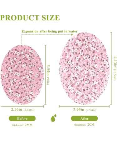 3-Pack Cleaning Kitchen Sponges Oval Pretty Flowers on Light Pink Kitchen Cellulose Dishwashing Wood Pulp Cotton - Buy Online on GoSupps.com