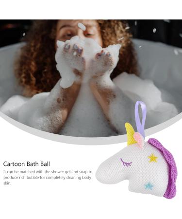 POPETPOP Unicorn Bath Scrubber | Fun Loofah for Kids & Adults | Travel Size Body & Face Pouf | Soft PP Cotton for Showers - Buy Online on GoSupps.com