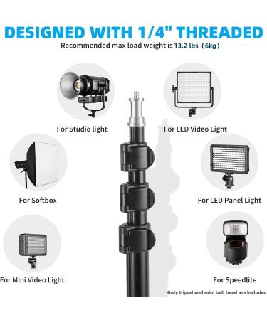 Adjustable 78.7 Aluminum Photography Tripod Stand with Ball Head - Compatible with Lights, Cameras, Projectors, & More - Buy Online on GoSupps.com
