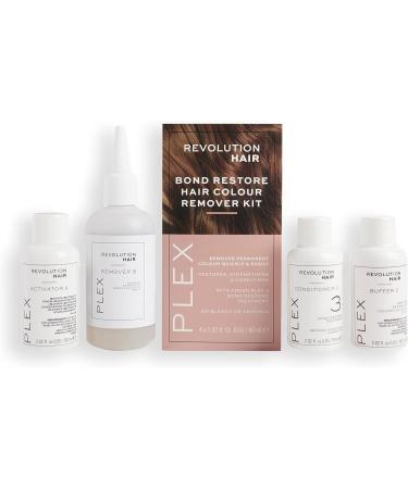Revolution Haircare London Plex Hair Colour Remover Damage Free & High Strength Hair Dye Remover Easy to Follow 5 Step Process Package Contains 4 x 60 ml - Buy Online on GoSupps.com
