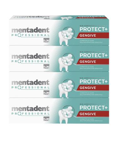 Mentadent Professional Protect+ Dentifrice remin ralisant pour les gencives avec min raux biologiquement compatibles et zinc contre les inflammations des gencives 4 flacons de 75 ml
