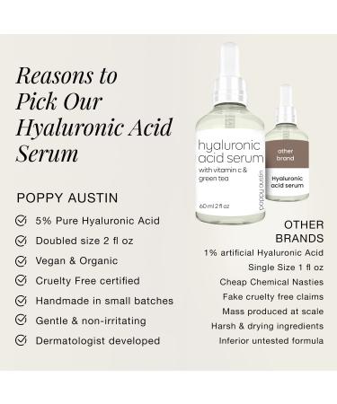 Poppy Austin Hyaluronic Acid Serum for Face Free Hydrating Serum with Vitamin C Pure Hyaluronic Acid Serum - 2 Fl Oz - Buy Online on GoSupps.com