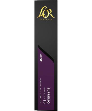 L'Or Caf EspressoSupremo - Intensity 10 - 20 Aluminum Capsules Compatible with Nespresso Machines - Buy Online on GoSupps.com
