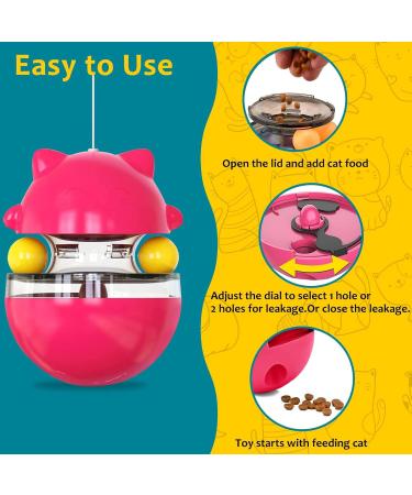 Interactive 3-in-1 Cat Toys | Red Cat Food Dispenser & Spring Toy for Slow Feeding & Training - Buy Online on GoSupps.com