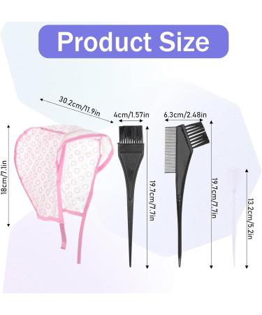 Bewudy 2 Sets of Hair Coloring Kits Hair Highlighting Caps Hair Dye Cap Disposable Hair Art Frosting Cap with Plastic Crochet Hook and Hair Dye Brushes for Salon Hair Dyeing Hairdressing (Pink) - Buy Online on GoSupps.com