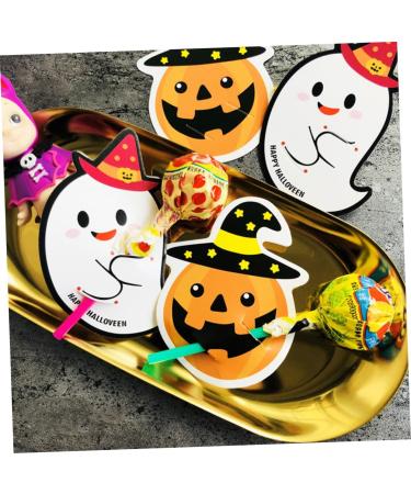 Cabilock Halloween Lollipop Decoration 100 Pcs Lollipop Paper Lollipop Candy Lollipop Packaging Lollipop Ghost Lollipop Greeting Lollipop Decoration Pencil Caps Message Halloween - Buy Online on GoSupps.com