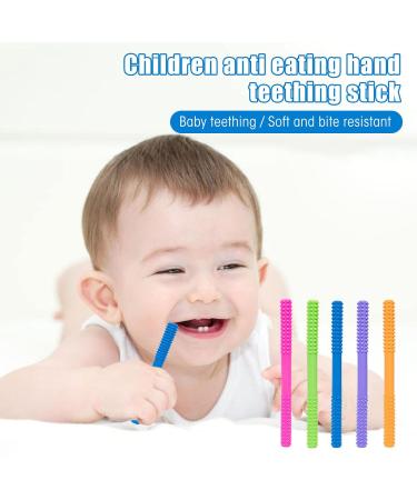 Soft Hollow Silicone Baby Teething Sticks 5Pcs for ADHD - Style 1 - Buy Online on GoSupps.com