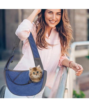 Pet Sling Carrier for Small Dogs & Cats | Adjustable Washable Breathable Tote Bag - Neflum L Denim Color - Buy Online on GoSupps.com