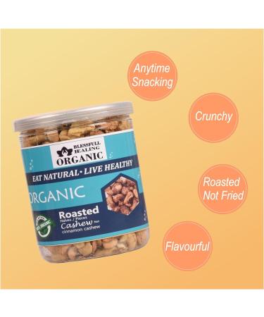 Blessfull Healing Organic Natural Vegan Cinnamon Roasted Halves/Pieces Cashew Nuts Crunchy Kaju 300 Gram - Buy Online on GoSupps.com