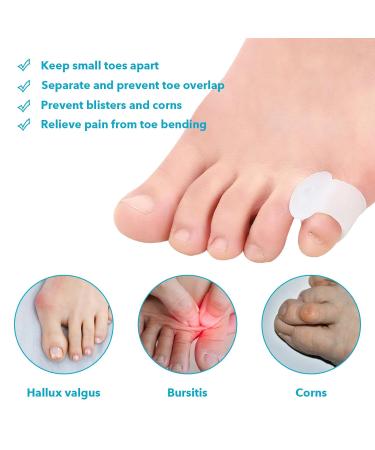 Ripefun Gel Toe Separators for Overlapping Toes - 10PCS Toe Straighteners & Bunion Protectors for Women & Men - White - Buy Online on GoSupps.com
