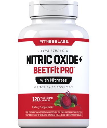 Fitness Labs Nitric Oxide Beet Root Capsules | with Nitrates | 120 Count | Nitric Oxide Precursor | Beetfit Pro | Vegetarian Non-GMO Gluten Free Supplement