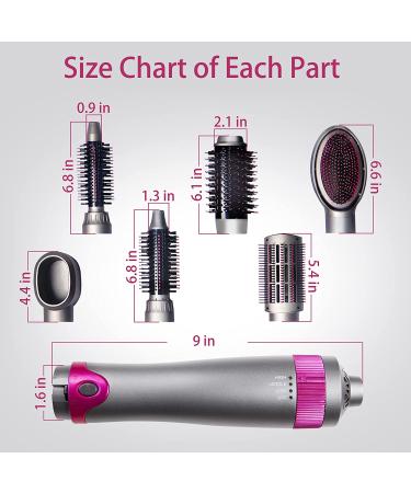6 in 1 Hair Dryer Brush Styler with Negative Ionic Technology - Hot Air Brush, Hair Straightener, Curly Hair Comb - Detachable Design for Women - Perfect Girlfriend Gift - Buy Online on GoSupps.com