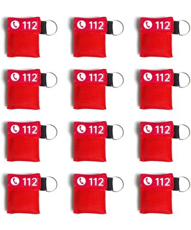Buy 12x Ventilation Mask Key Ring | Flexeo CPR Mask | Red & Black | Mouth-to-Mouth Protection | First Aid Resuscitation Cloth | International Shipping - Buy Online on GoSupps.com